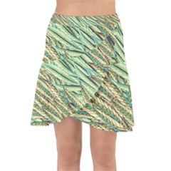 Green Leaves Wrap Front Skirt by goljakoff