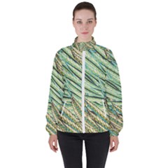 Green Leaves Women s High Neck Windbreaker by goljakoff