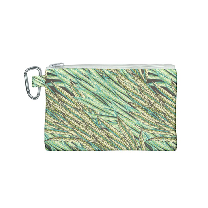 Green leaves Canvas Cosmetic Bag (Small)