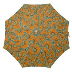 Orange Flowers Straight Umbrellas by goljakoff