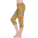 Orange flowers Capri Leggings  View3