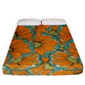 Orange flowers Fitted Sheet (King Size) View1