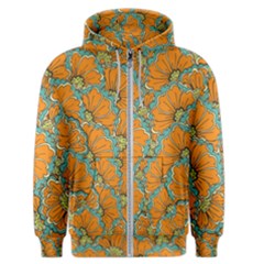 Orange Flowers Men s Zipper Hoodie by goljakoff