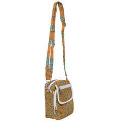 Orange Flowers Shoulder Strap Belt Bag by goljakoff