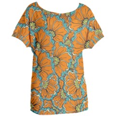 Orange Flowers Women s Oversized Tee by goljakoff