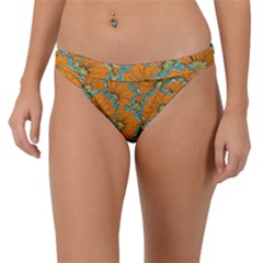 Orange Flowers Band Bikini Bottom by goljakoff