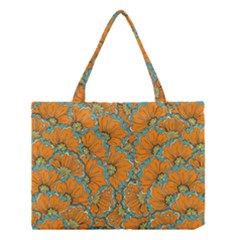 Orange Flowers Medium Tote Bag by goljakoff