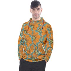 Orange Flowers Men s Pullover Hoodie by goljakoff