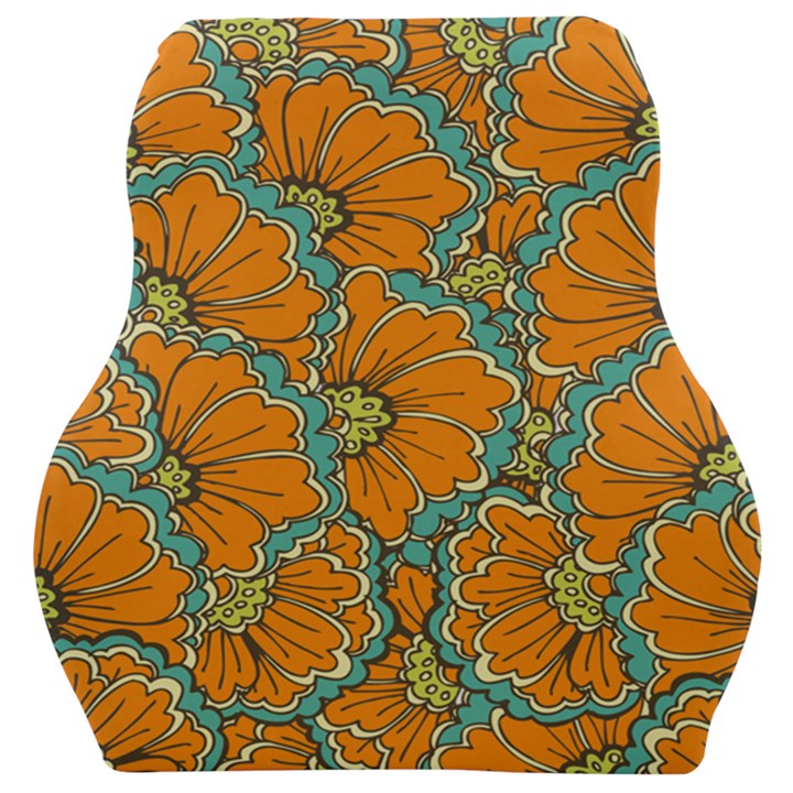 Orange flowers Car Seat Velour Cushion 