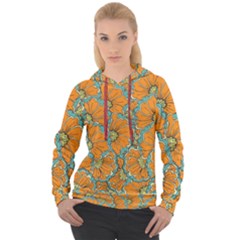 Orange Flowers Women s Overhead Hoodie by goljakoff