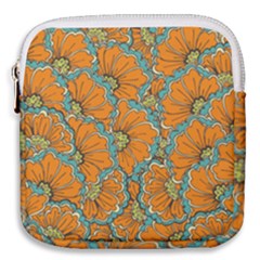 Orange Flowers Mini Square Pouch by goljakoff