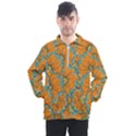 Orange flowers Men s Half Zip Pullover View1