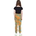 Orange flowers Kids  Elastic Waist Pants View2