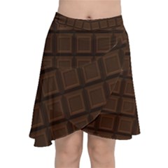 Chocolate Chiffon Wrap Front Skirt by goljakoff