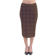 Chocolate Velvet Midi Pencil Skirt by goljakoff