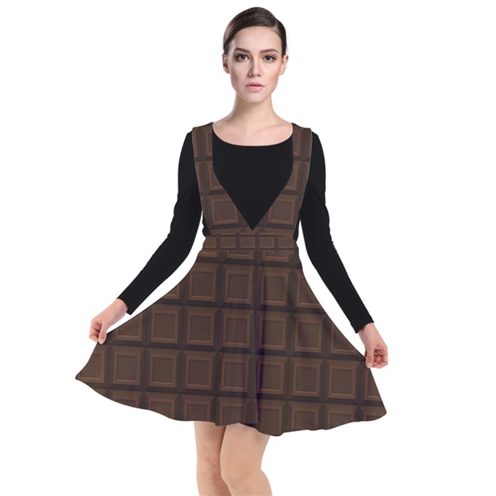 Chocolate Plunge Pinafore Dress