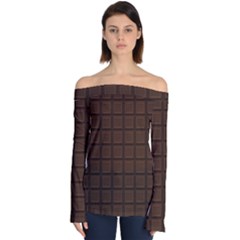 Chocolate Off Shoulder Long Sleeve Top by goljakoff