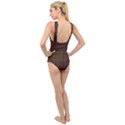 Chocolate Cross Front Low Back Swimsuit View2