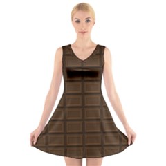 Milk Chocolate V-neck Sleeveless Dress by goljakoff