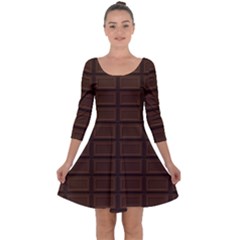 Milk Chocolate Quarter Sleeve Skater Dress by goljakoff