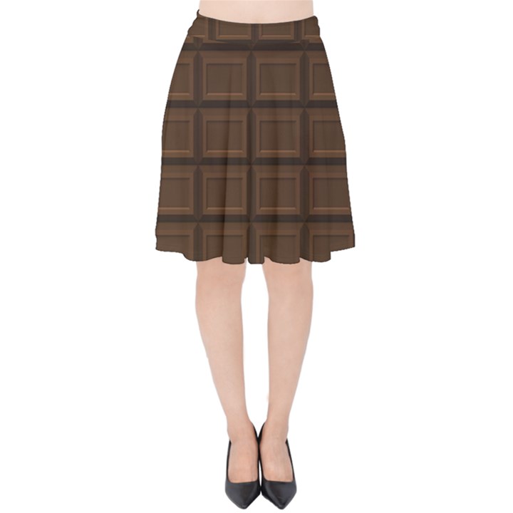 Milk Chocolate Velvet High Waist Skirt