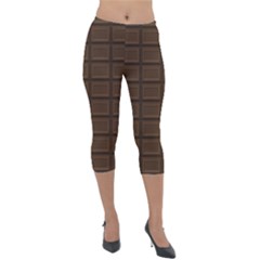 Milk Chocolate Lightweight Velour Capri Leggings  by goljakoff