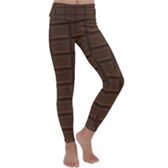 Milk Chocolate Kids  Lightweight Velour Classic Yoga Leggings by goljakoff