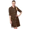 Milk Chocolate Long Sleeve Mini Shirt Dress View1