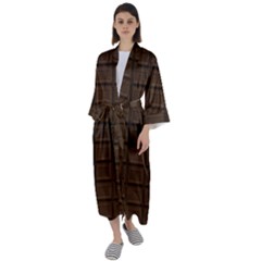 Milk Chocolate Maxi Satin Kimono by goljakoff