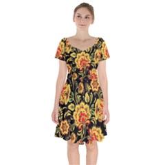 Hohloma Short Sleeve Bardot Dress by goljakoff