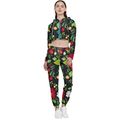 Russian Khokhloma Cropped Zip Up Lounge Set