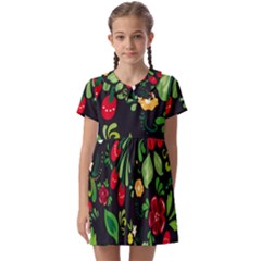 Russian Khokhloma Kids  Asymmetric Collar Dress