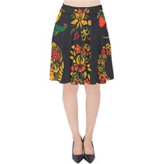 Hohloma Ornament Velvet High Waist Skirt by goljakoff