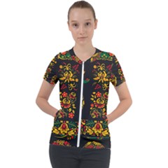 Hohloma Ornament Short Sleeve Zip Up Jacket by goljakoff