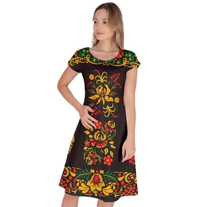 Hohloma ornament Classic Short Sleeve Dress