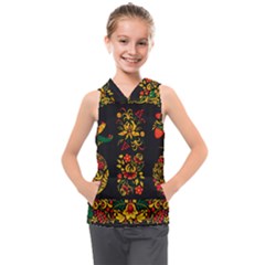 Hohloma Ornament Kids  Sleeveless Hoodie by goljakoff