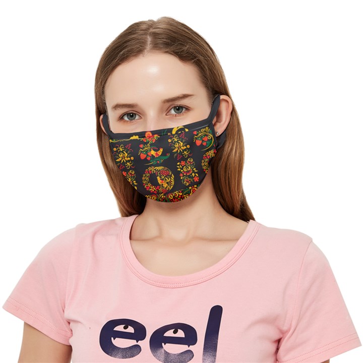 Hohloma ornament Crease Cloth Face Mask (Adult)