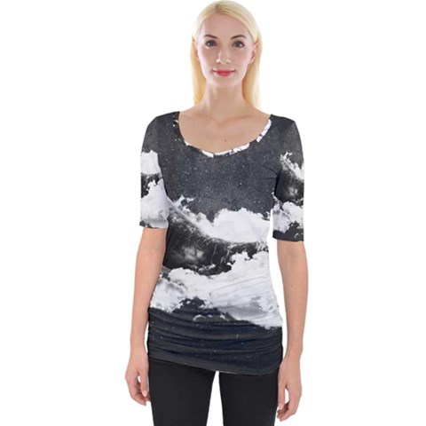 Whale Dream Wide Neckline Tee by goljakoff