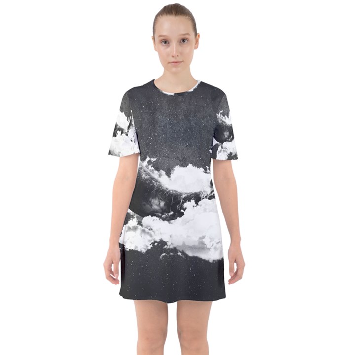 Whale dream Sixties Short Sleeve Mini Dress