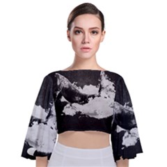 Whale Dream Tie Back Butterfly Sleeve Chiffon Top by goljakoff