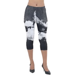 Whale Dream Lightweight Velour Capri Leggings  by goljakoff