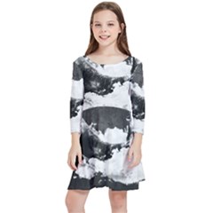 Whale Dream Kids  Quarter Sleeve Skater Dress