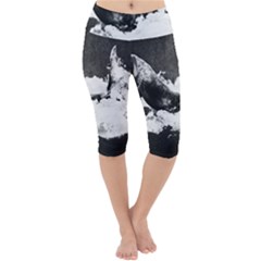 Whale Dream Lightweight Velour Cropped Yoga Leggings by goljakoff