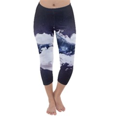 Blue Whale Dream Capri Winter Leggings  by goljakoff