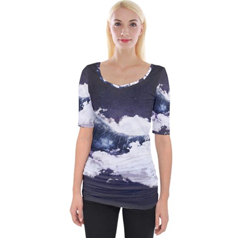 Blue Whale Dream Wide Neckline Tee by goljakoff