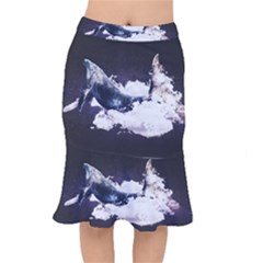 Blue Whale Dream Short Mermaid Skirt by goljakoff