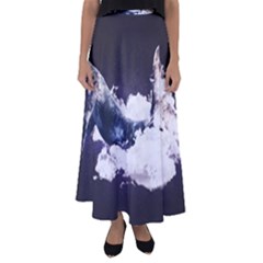 Blue Whale Dream Flared Maxi Skirt by goljakoff