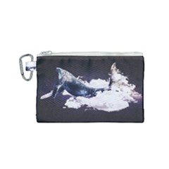 Blue Whale Dream Canvas Cosmetic Bag (small) by goljakoff