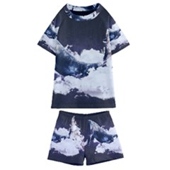 Blue Whale Dream Kids  Swim Tee And Shorts Set