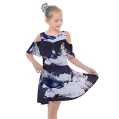 Blue Whale Dream Kids  Shoulder Cutout Chiffon Dress by goljakoff